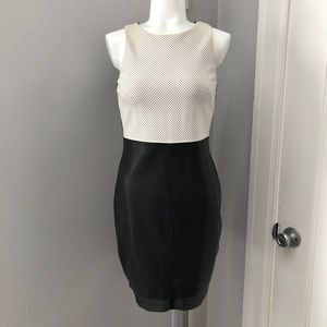 Bailey 44 Perforated Eco Leather Ponti Dress